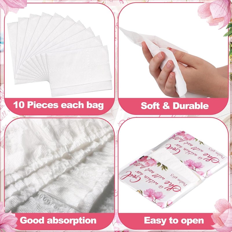 Sinmoe 60 Pack Christian Easter Pocket Tissues Gifts Bible Verse Mini Travel Tissues Size Wallet Facial Napkin for Woman Religious Party Charity Event Church Supplies(Sweet Style) - Image 4